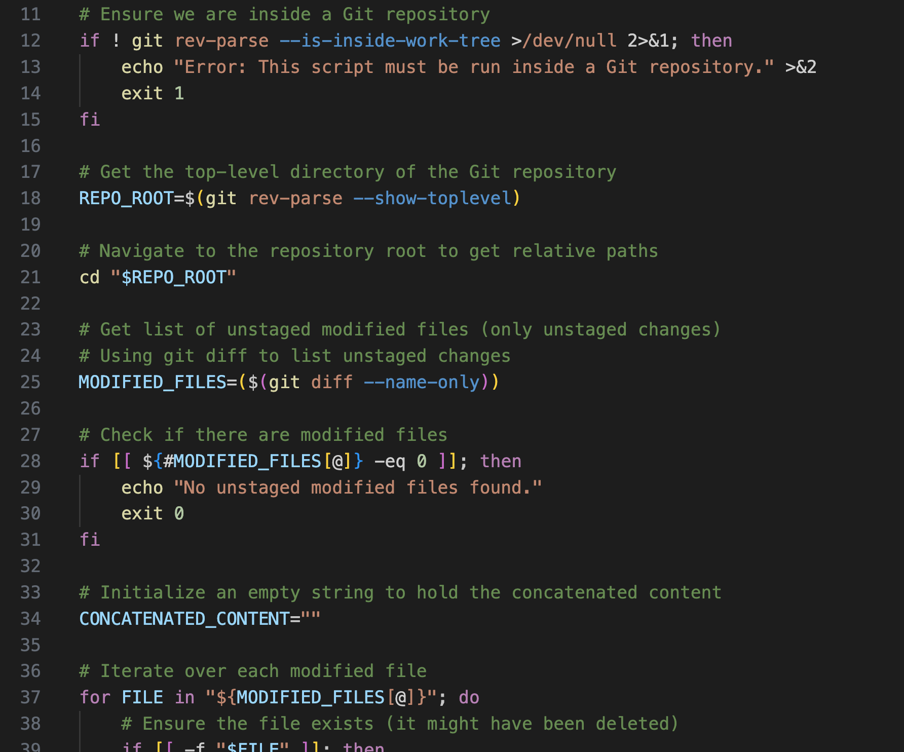 Screenshot of the git-clipper source.